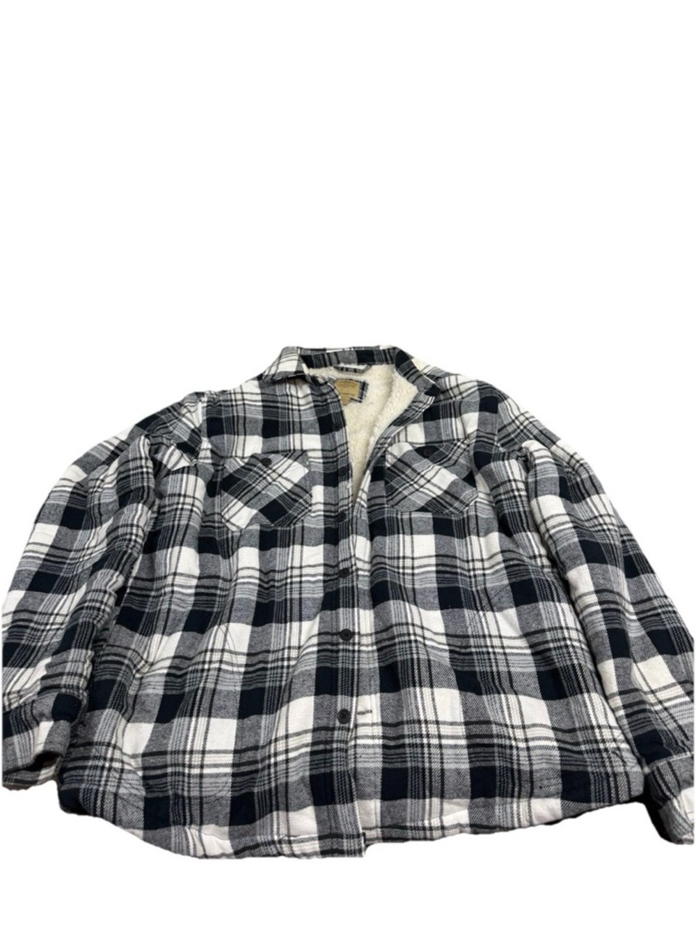 Telluride Clothing Company Shirt Mens Tag Size XL Black Shadow Plaid Button Down